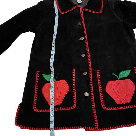 Bob Mackie Wearable Art Black Suede Apple Jacket - Picture 5 of 10